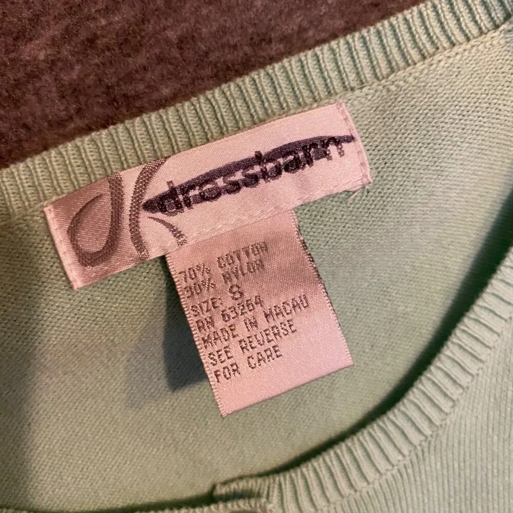 Dressbarn Mint Green Womens‎ Small Button Cardigan Sweater Lightweight Stretch